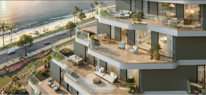 Kiến trúc giật cấp gợi liên tưởng đến những tầng sóng đang chuyển động. Ảnh: Meygroup